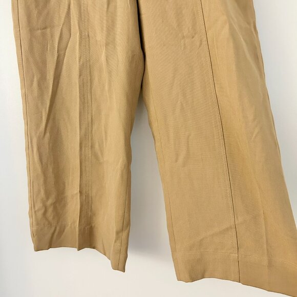 Ann Taylor The Belted Cropped Palazzo Wide Leg Pant in Toasted Nutmeg 6 Petite - Picture 5 of 11